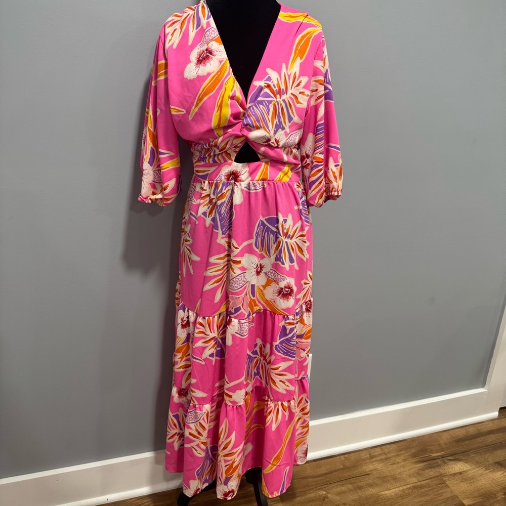 Floral Pink Maxi Dress